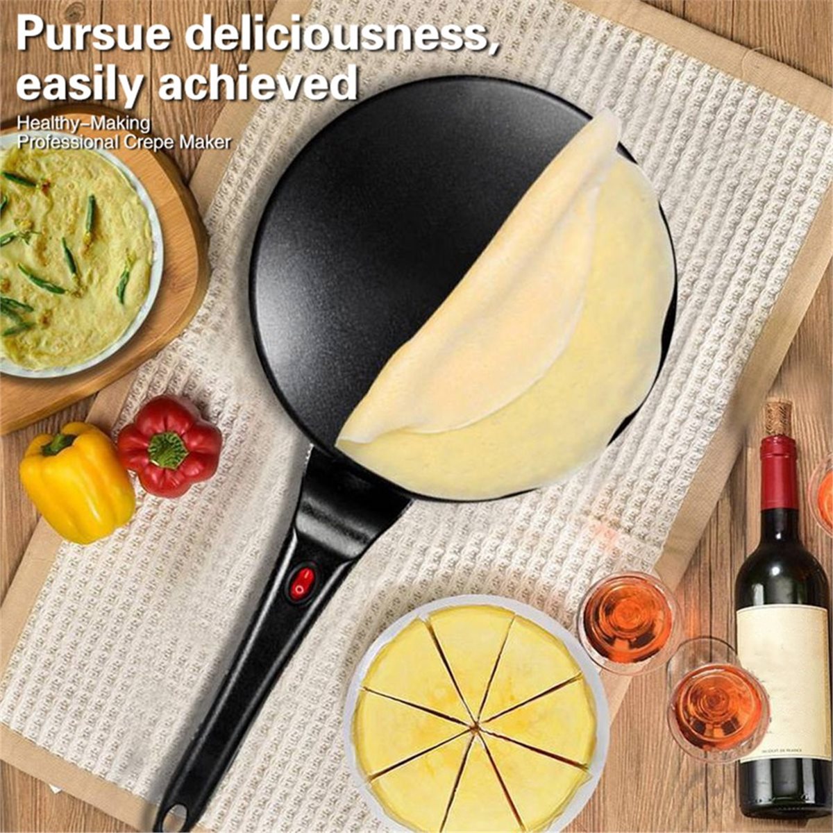 Crepe Maker Non Stick - M10K Elektrikli Krep Makinesi, Yapışmaz Krep