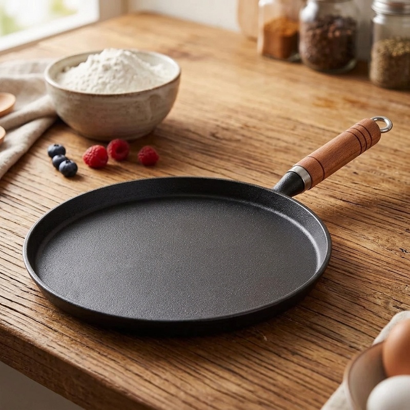 Crepe Maker Non Stick - 20/23/26cm Dökme Demir Kızartma Tavası Kaplamasız