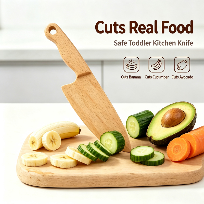Kitchen Appliances For Kids - Ahşap Çocuk Bıçağı Pişirme için Sevimli