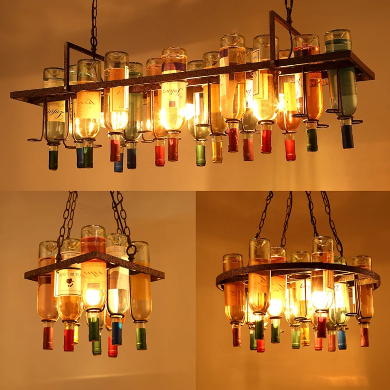 Kitchen Appliances Green - Vintage şarap şişesi demir Led ışıkları