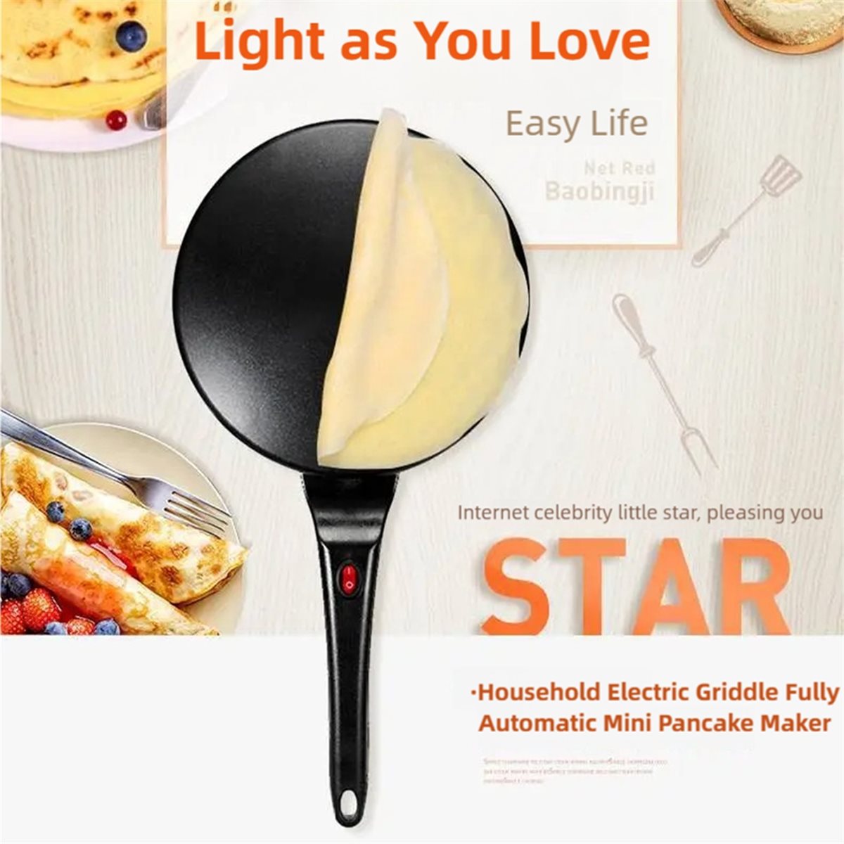 M10K Elektrikli Krep Makinesi, - Crepe Maker Non Stick incelemesi ve fiyatı